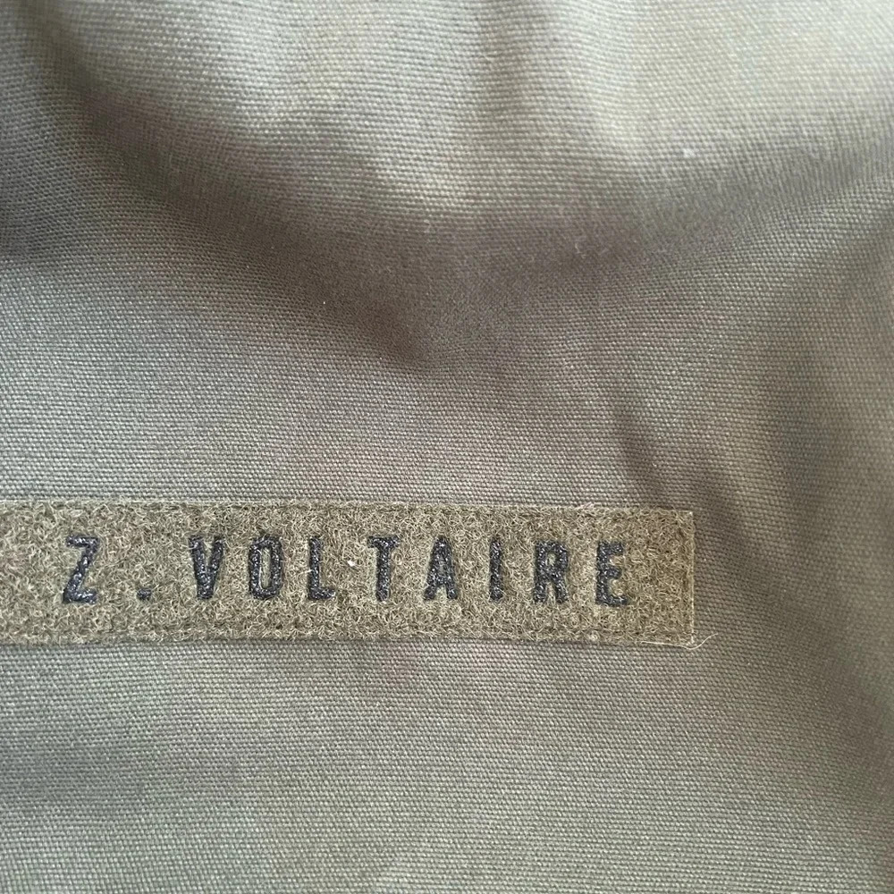 NWT Zadig & Voltaire Khaki Green Parka Coat Faux Shearling Lined Size Medium M - Picture 14 of 14